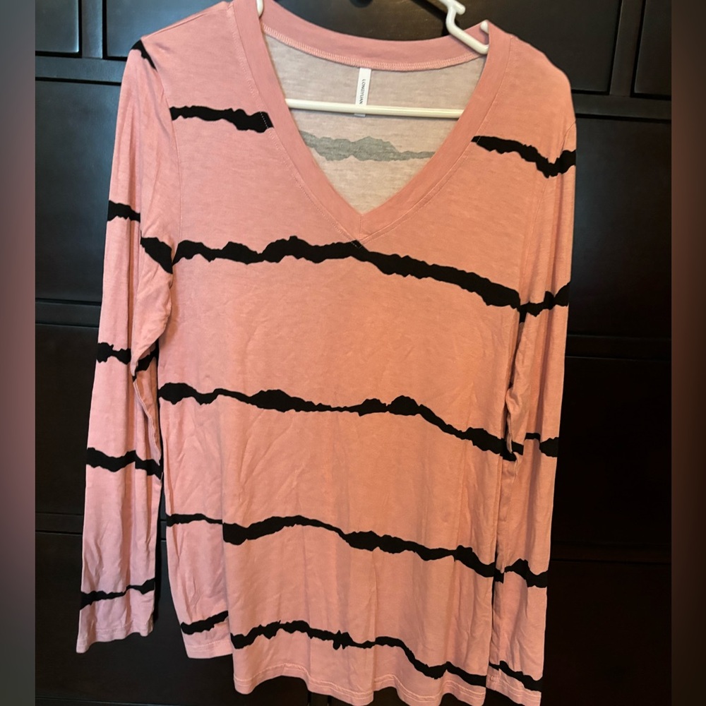 LONGYUAN Women’s Long Sleeve V Neck Top